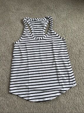 LULULEMON Black White Striped Tank Top 4/XS